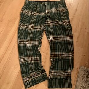 Free People Green Plaid Pants